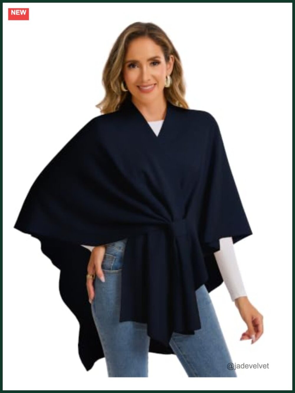Knit Cashmere Shawl Wrap Poncho for Women Soft Warm Cape Scarf